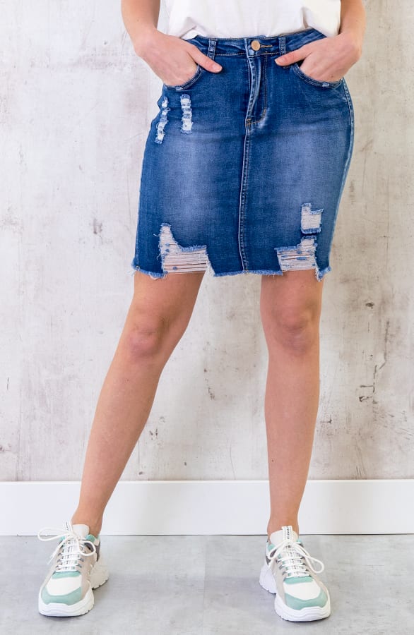 Spijkerrok Damaged Denim – shoparchief, foto 2