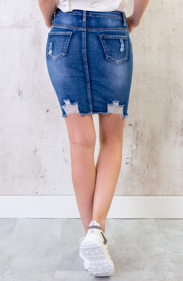 Spijkerrok Damaged Denim – shoparchief, foto 4