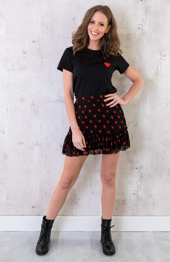 Stippen Rok Rood Zwart – shoparchief, foto 4