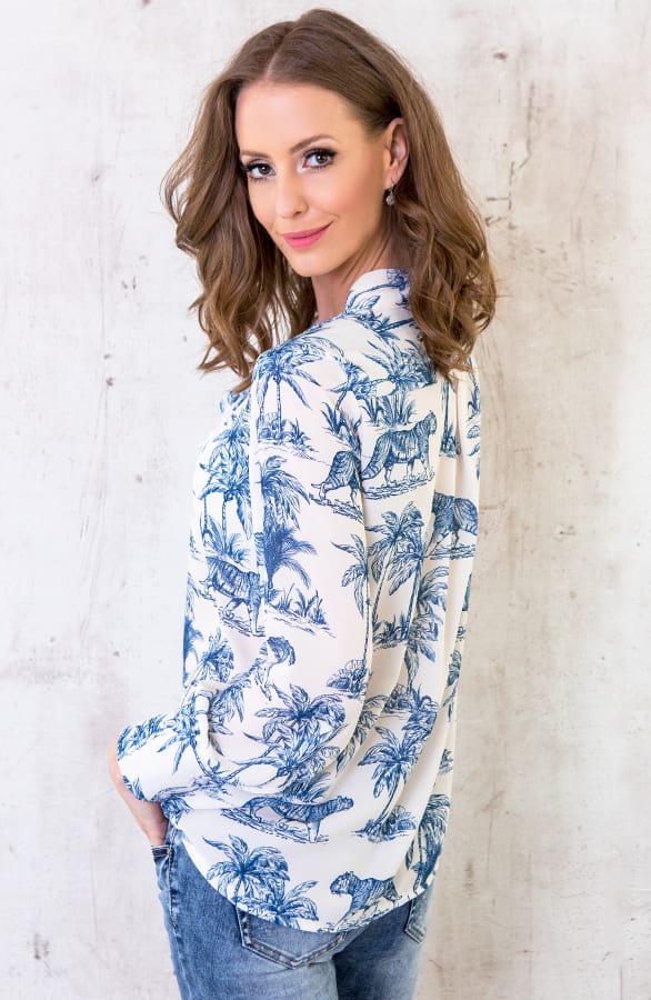 Strik Blouse Jungle Blauw – shoparchief, foto 6