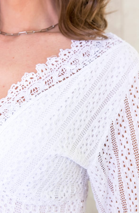 Top Met Kant Dames Wit – shoparchief, foto 5