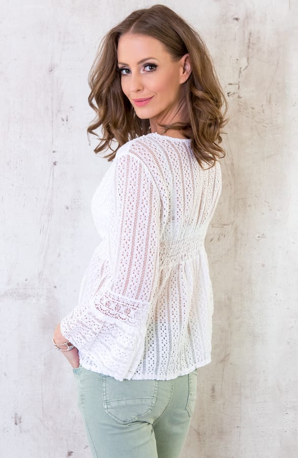 Top Met Kant Dames Wit – shoparchief, foto 3