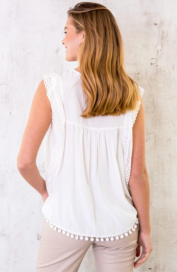 Top Met Pompons Wit – shoparchief, foto 3