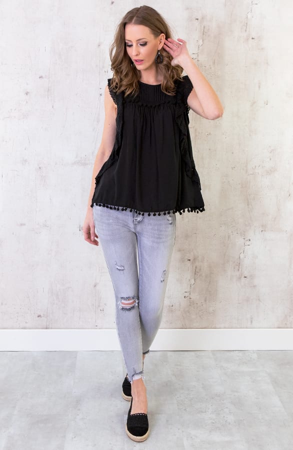 Skinny Jeans Damaged Grijs – shoparchief, foto 5