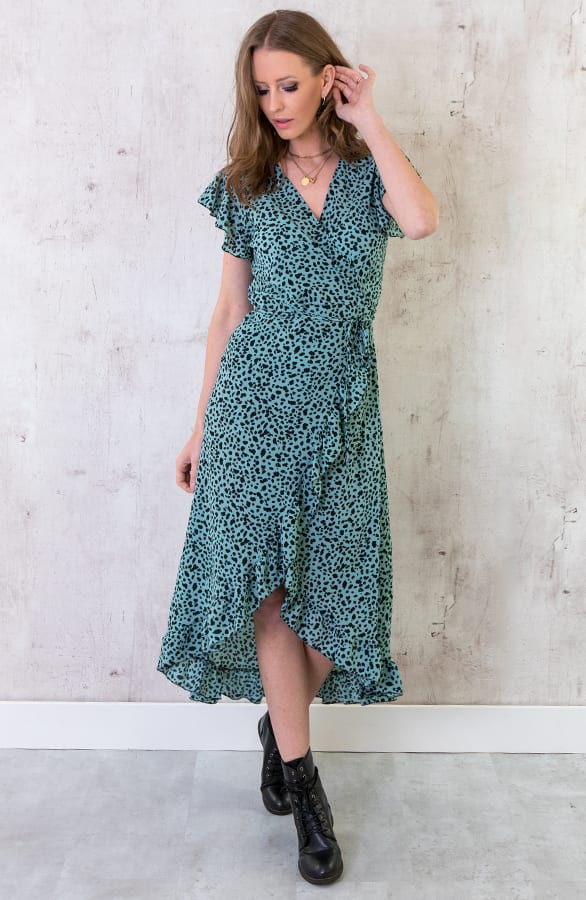Cheetah Jurk Midi Mint – shoparchief, foto 3