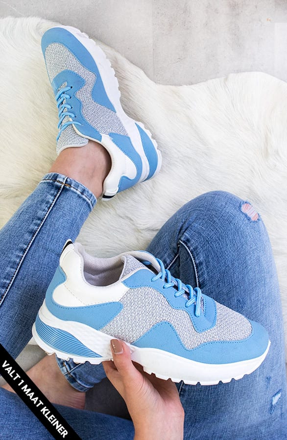 Dad Sneakers Dames Blauw – shoparchief, foto 1