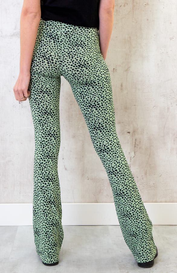 Flared Broek Cheetah Mint – shoparchief, foto 4