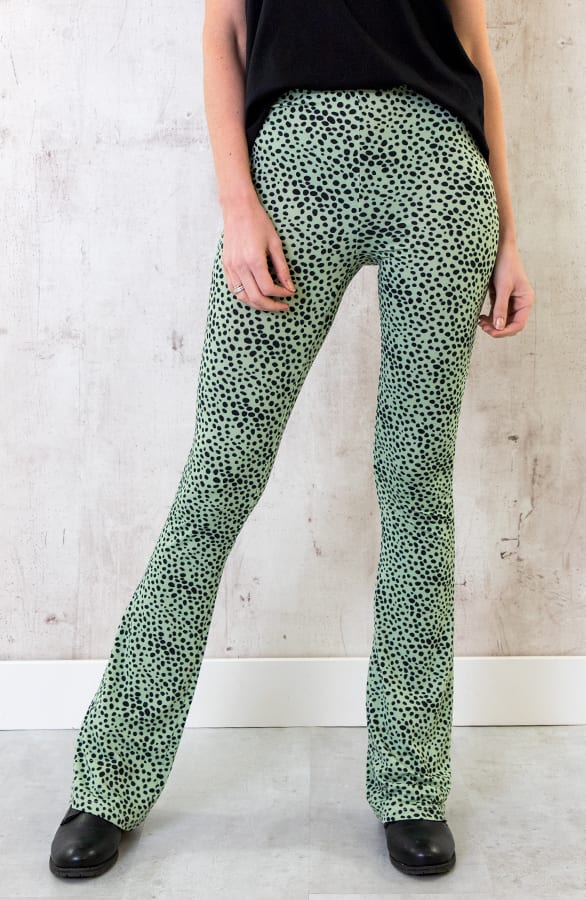 Flared Broek Cheetah Mint – shoparchief, foto 1