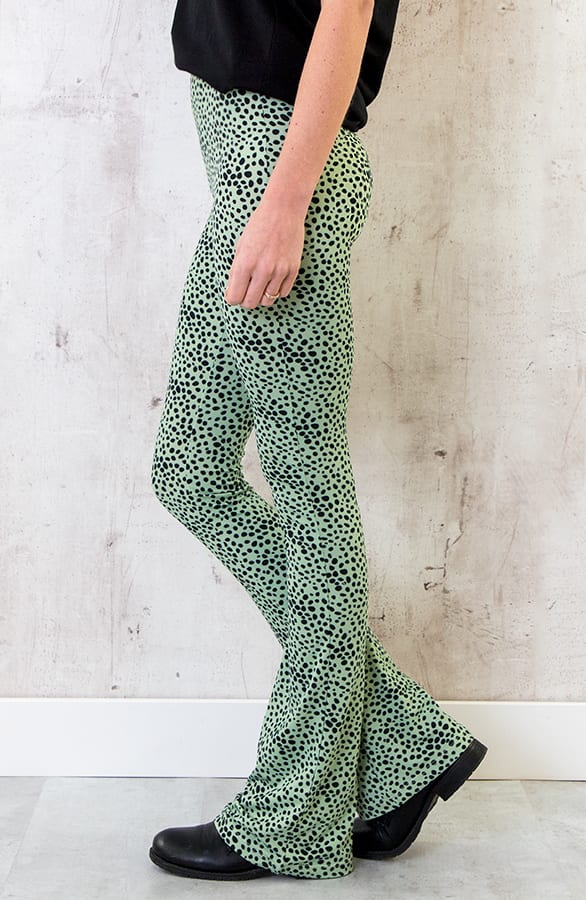 Flared Broek Cheetah Mint – shoparchief, foto 3