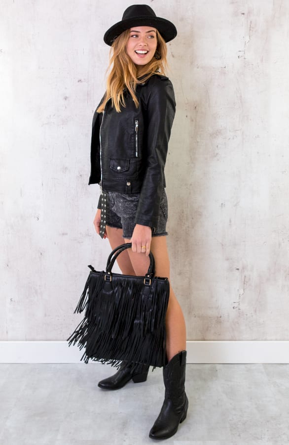 Fringe Tas Zwart – shoparchief, foto 2