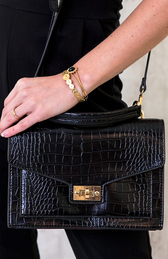 Handtas Croco Zwart – shoparchief, foto 1