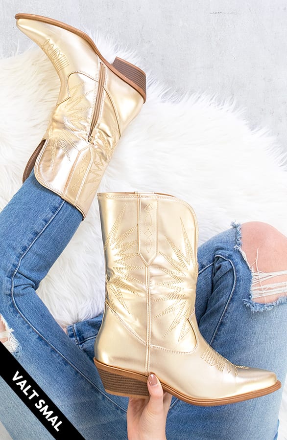 Leren Cowboylaarzen Goud – shoparchief, foto 1