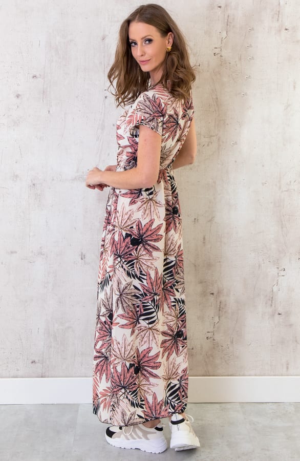 Maxi Jurk Bladeren Roze – shoparchief, foto 4