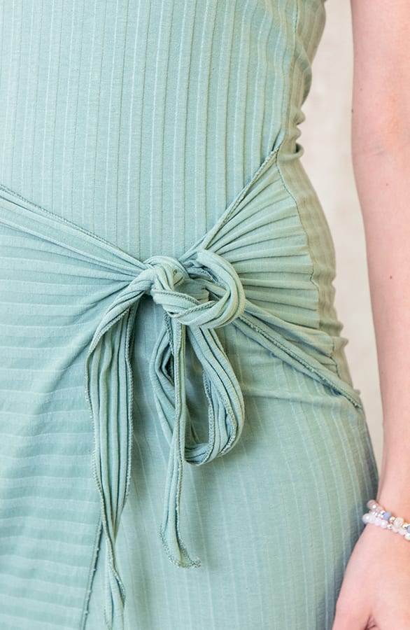 Maxi Ribstof Jurk Mint – shoparchief, foto 6