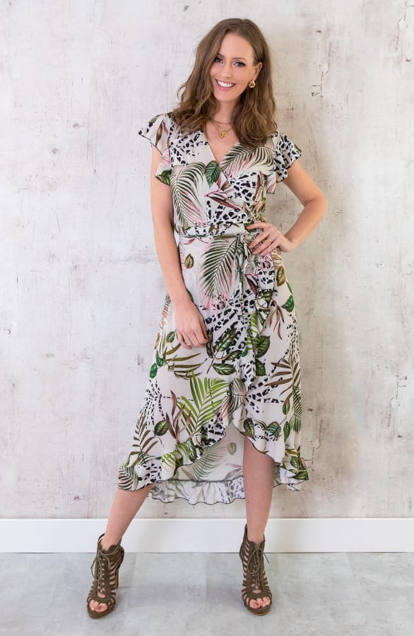Midi Jurk Jungle Creme – shoparchief, foto 1