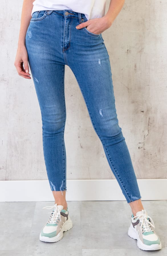 Skinny Broek Dames Lichtblauw – shoparchief, foto 4