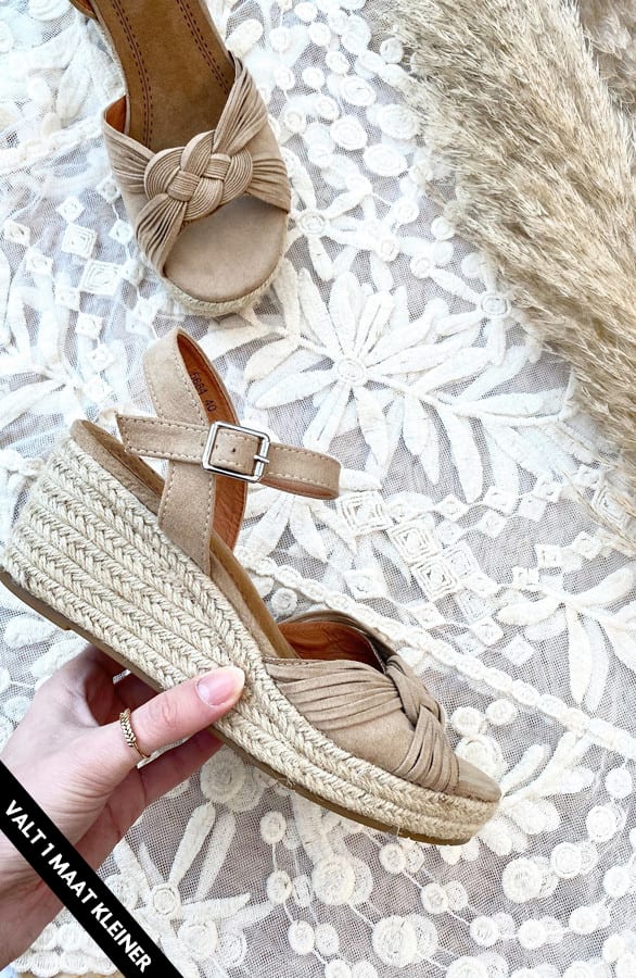 Suede Sleehakken Dames Beige – shoparchief, foto 1