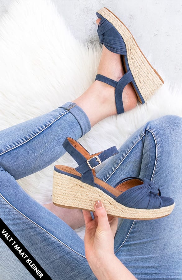 Suede Sleehakken Dames Jeansblauw – shoparchief, foto 1