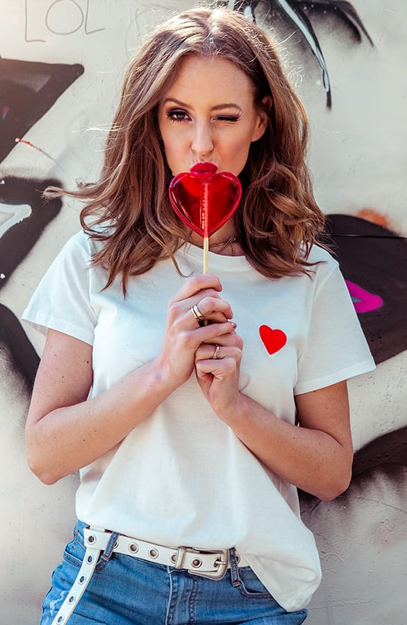 Top Met Hartje Wit Rood – shoparchief, foto 1