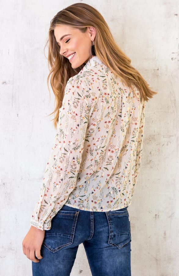 Bloemen Blouse Deluxe Wit – shoparchief, foto 3