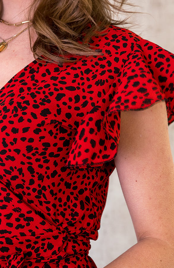 Cheetah Jurk Midi Rood – shoparchief, foto 5