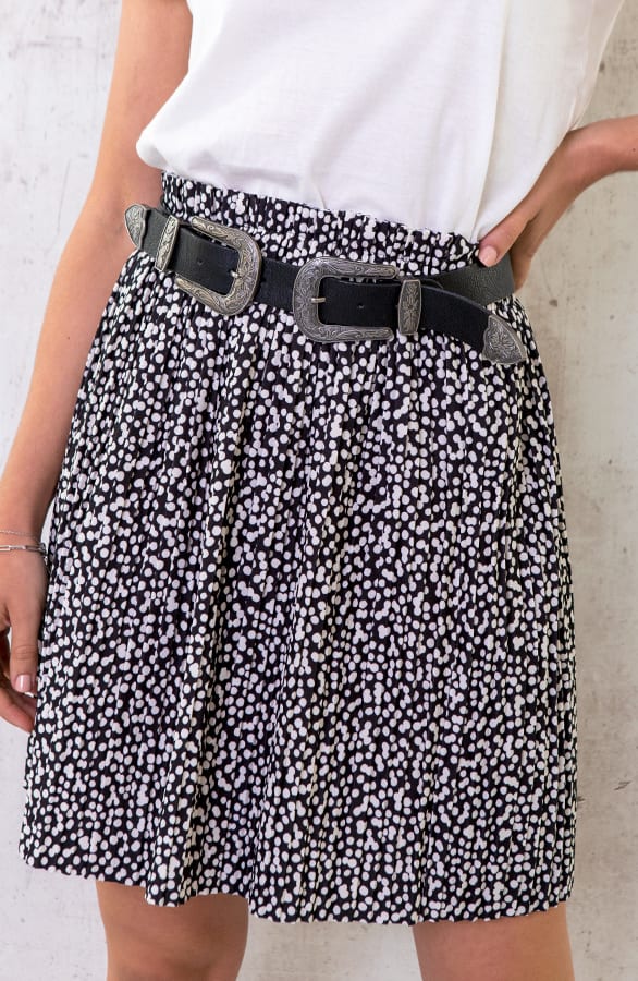 Cheetah Plisse Rok Zwart – shoparchief, foto 1