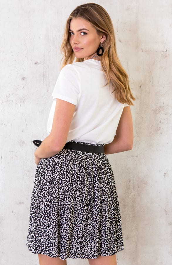 Cheetah Plisse Rok Zwart – shoparchief, foto 3