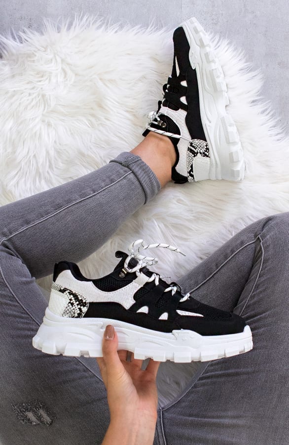 Dad Sneakers Snake Zwart – shoparchief, foto 2