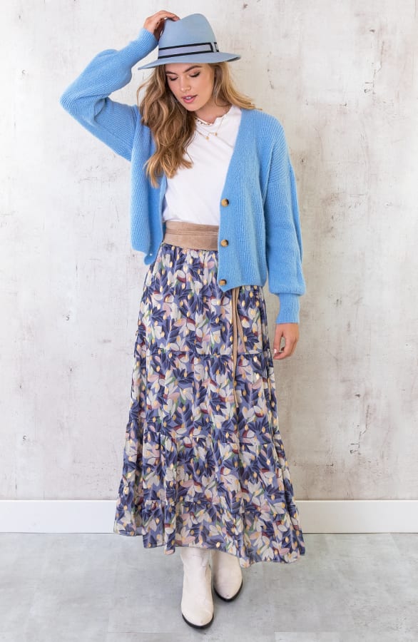 Gebreid Vest Met Knopen Babyblauw – shoparchief, foto 1