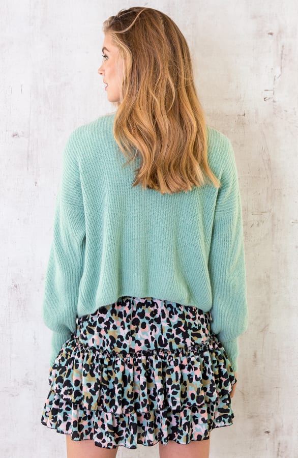 Gebreid Vest Met Knopen Mint – shoparchief, foto 3