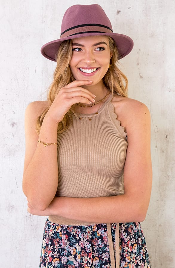 Halter Top Ribstof Beige – shoparchief, foto 1