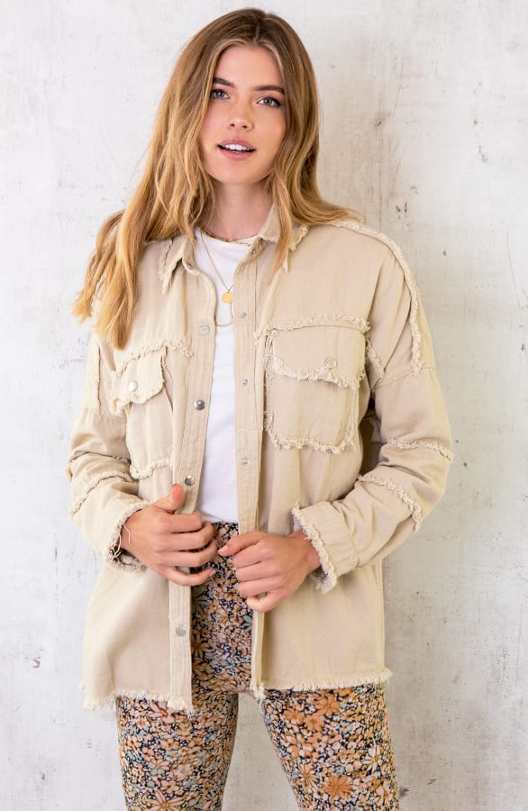 Ibiza Tassel Jacket Oversized Beige – shoparchief, foto 11