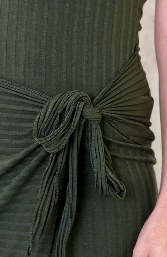 Maxi Ribstof Jurk Army – shoparchief, foto 4