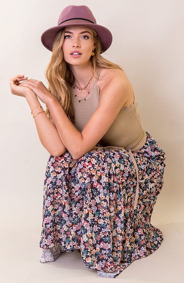 Maxi Bloemen Rok Zwart – shoparchief, foto 3