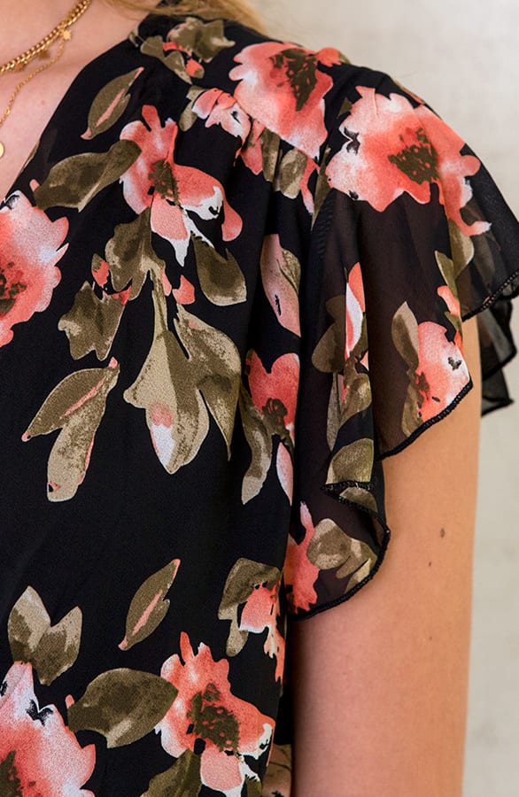 Maxi Jurk Bloemenprint Zwart – shoparchief, foto 4
