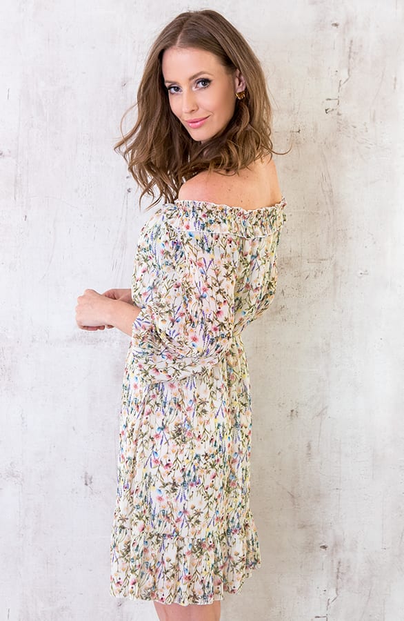 Off Shoulder Bloemen Jurk – shoparchief, foto 3