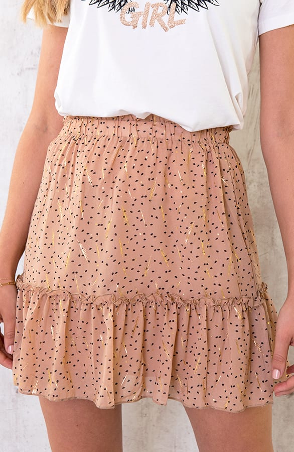 Polkadot Feather Rok Beige – shoparchief, foto 1