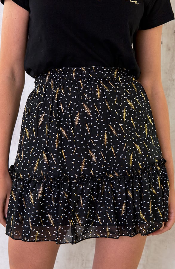 Polkadot Feather Rok Zwart – shoparchief, foto 1