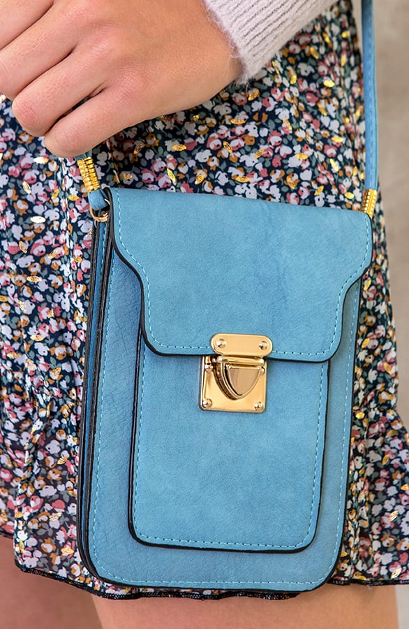 Schoudertasje Gesp Dames Blauw – shoparchief, foto 1