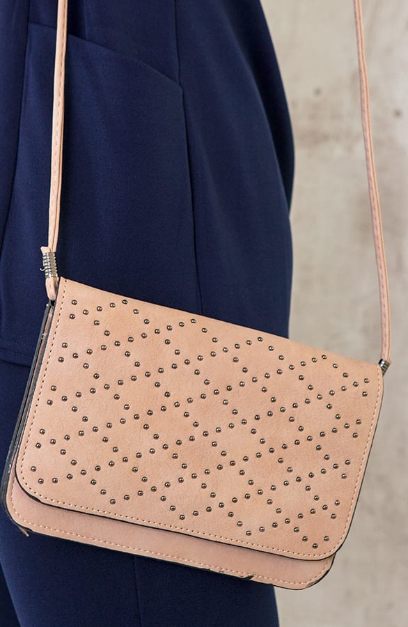 Studs Tasje Zigzag Taupe – shoparchief, foto 1