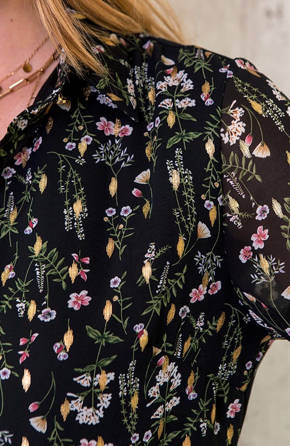 Bloemen Blouse Deluxe Zwart – shoparchief, foto 5