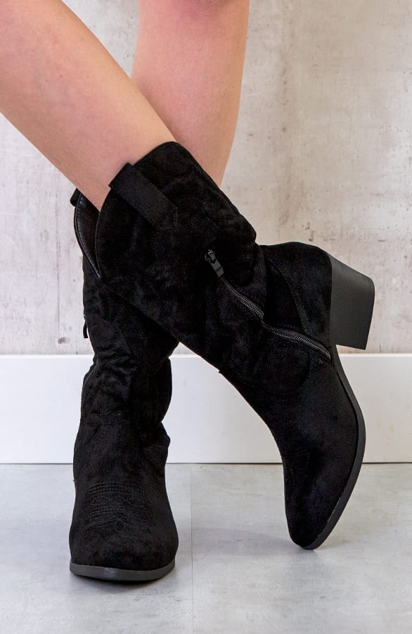 Cowboylaarzen Suede Zwart – shoparchief, foto 2