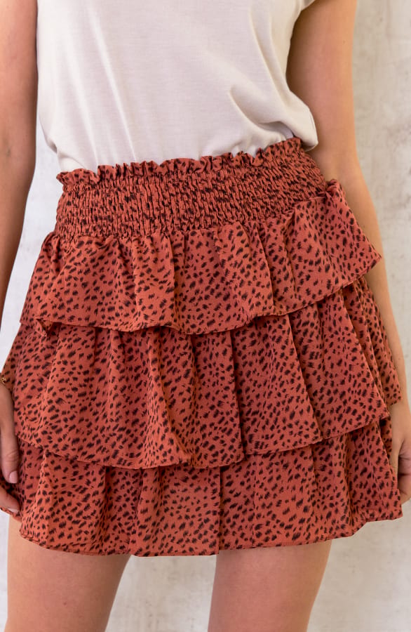 Laagjes Print Rok Terracotta – shoparchief, foto 1