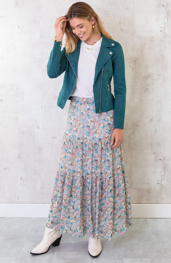 Maxi Bloemen Rok Mint – shoparchief, foto 4