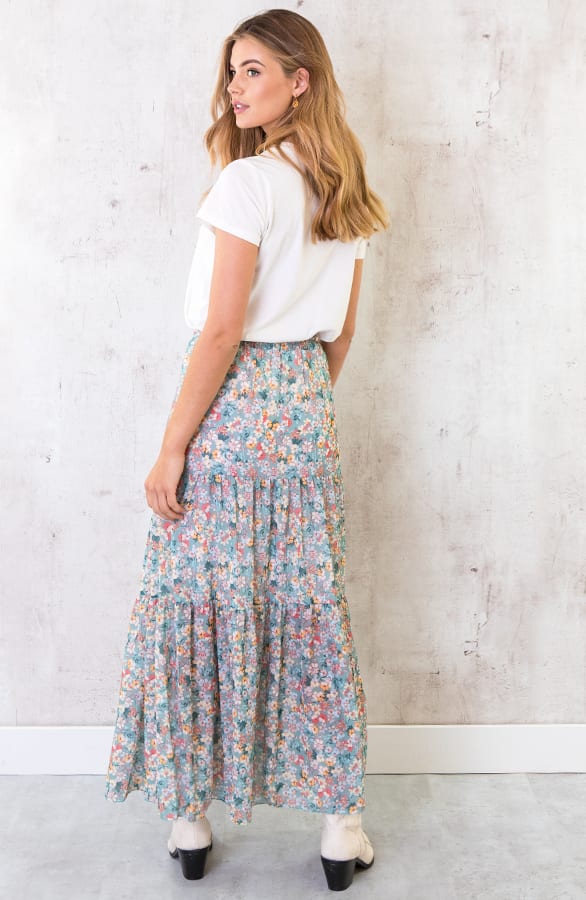 Maxi Bloemen Rok Mint – shoparchief, foto 3