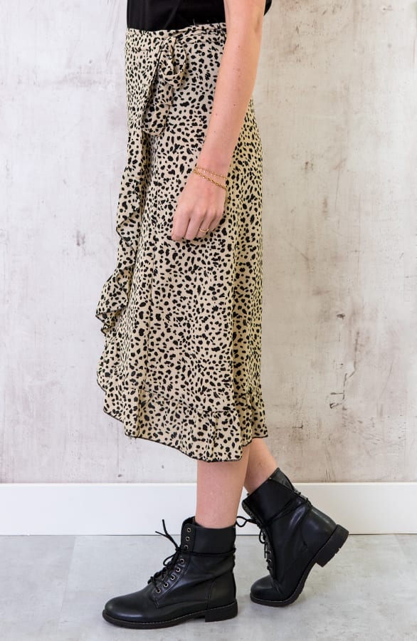 Midi Cheetah Wikkelrok Beige – shoparchief, foto 2