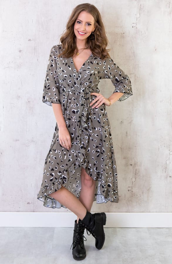 Midi Jurk Panter Groen – shoparchief, foto 1