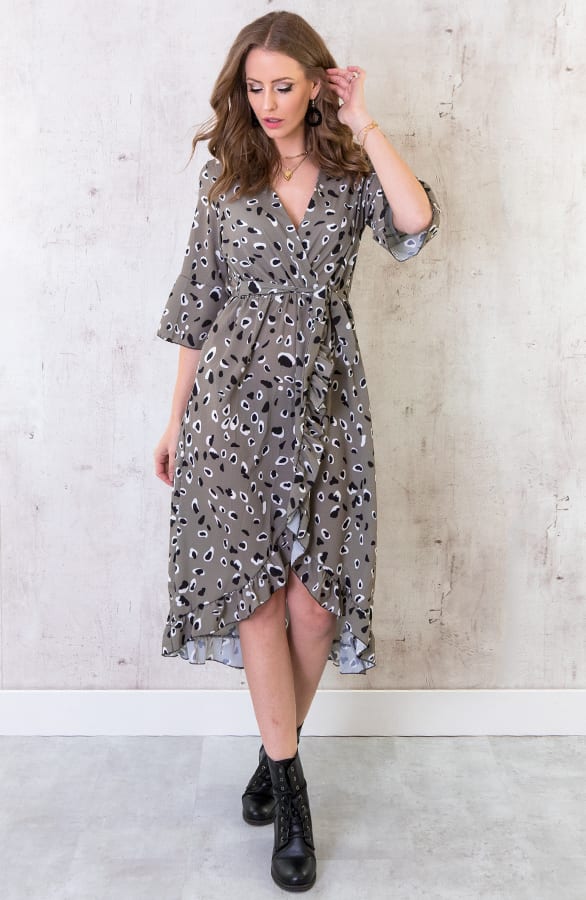 Midi Jurk Panter Groen – shoparchief, foto 3