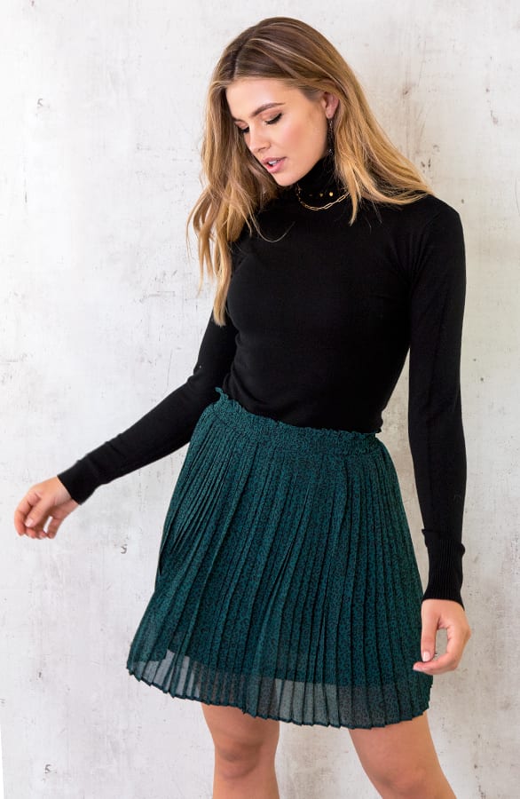 Panter Plisse Rok Smaragdgroen – shoparchief, foto 2