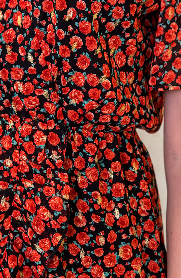 Rozen Omslag Jurk Rood – shoparchief, foto 4